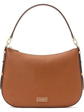 Womens Cavern Clay  Imported Large Liv Pebbled Leather Zipper Hobo Bag